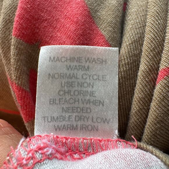 Floral Maxi Dress Size Large Tan Coral Tropical Vacation Resortwear Beachy - Picture 11 of 11